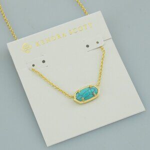 Kendra Scott Oval Cracked Blue Turquoise Necklace
